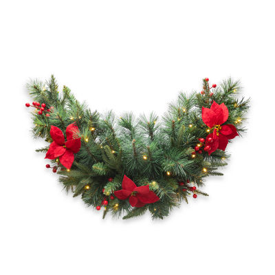 Glitzhome 3ft Pre-Lit Berries Christmas Swags