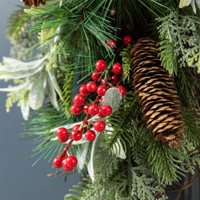 Glitzhome 2.2ft Berry Pinecone And Bell Teardrop Christmas Swags