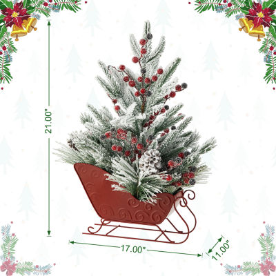 Glitzhome Frosted Floral Centerpiece Christmas Swags