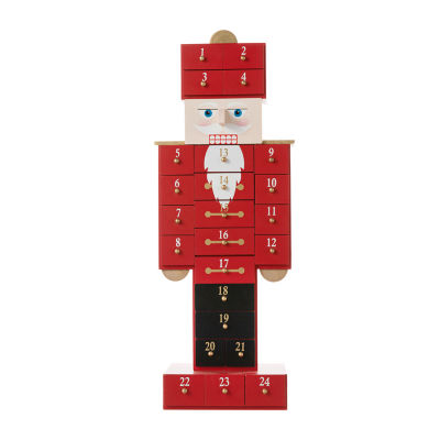 Glitzhome Wooden Nutcracker Countdown Christmas Advent Calendar