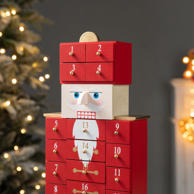 Glitzhome Wooden Nutcracker Countdown Christmas Advent Calendar