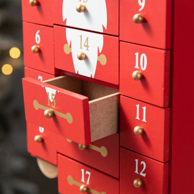 Glitzhome Wooden Nutcracker Countdown Christmas Advent Calendar