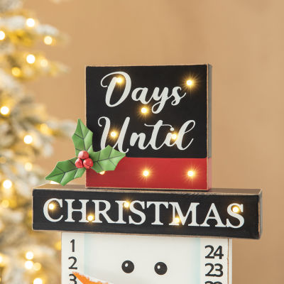 Glitzhome Lighted Wooden Snowman Countdown Christmas Advent Calendar