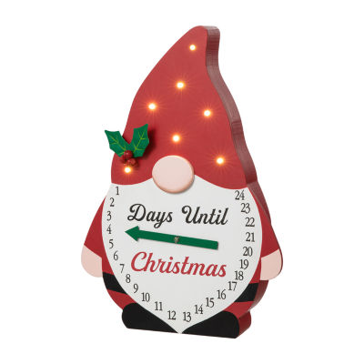 Glitzhome Lighted Wooden Countdown Christmas Advent Calendar, Color: Red -  JCPenney