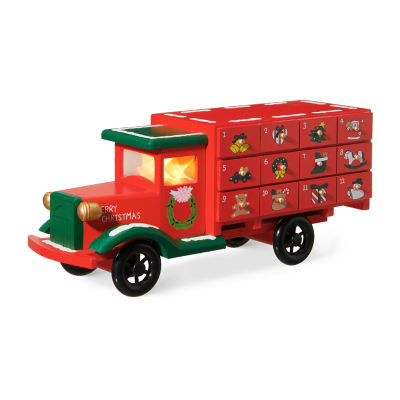 Glitzhome Wooden Truck Countdown Christmas Advent Calendar