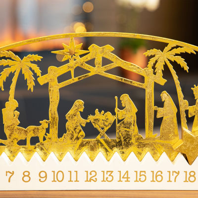 Glitzhome Gold Foil Nativity Countdown Christmas Advent Calendar, Color:  Gold - JCPenney