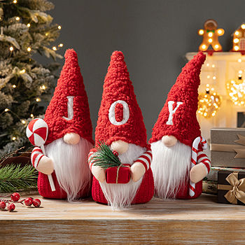 Gnome Christmas Decorations 2 PCS, Red Silver Sequin Hat Antlers