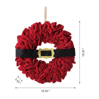 Glitzhome 1.5ft Belt Fabric Indoor Christmas Wreath