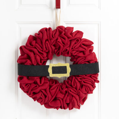 Glitzhome 1.5ft Belt Fabric Indoor Christmas Wreath