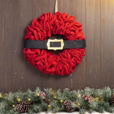 Glitzhome 1.5ft Belt Fabric Indoor Christmas Wreath