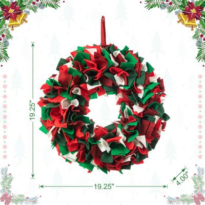 Glitzhome 1.5ft Felt Indoor Christmas Wreath