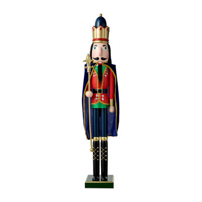 Glitzhome 3ft King Wooden Christmas Nutcracker