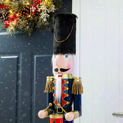 Glitzhome 3ft Wooden Christmas Nutcracker