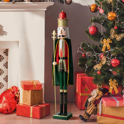 Glitzhome 3.5ft King Wooden Christmas Nutcracker