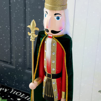 Glitzhome 3.5ft King Wooden Christmas Nutcracker