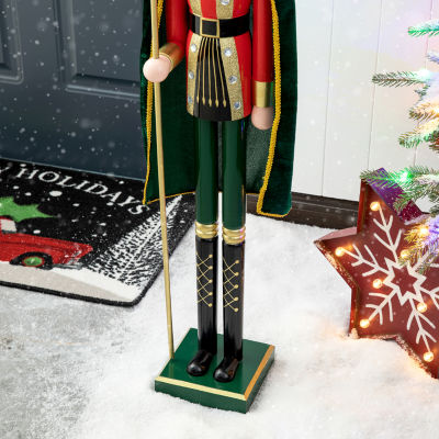 Glitzhome 3.5ft King Wooden Christmas Nutcracker