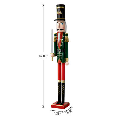 Glitzhome 3.5ft Wooden Christmas Nutcracker