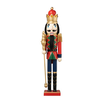 Glitzhome 2ft King Wooden Christmas Nutcracker