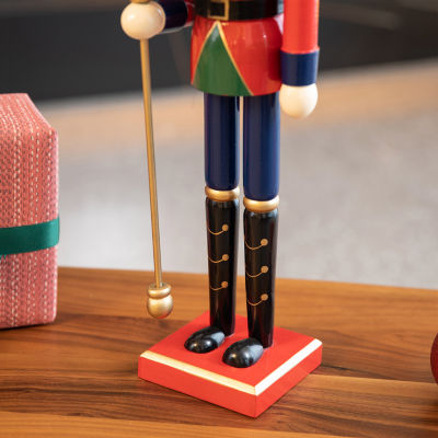 Glitzhome 2ft King Wooden Christmas Nutcracker