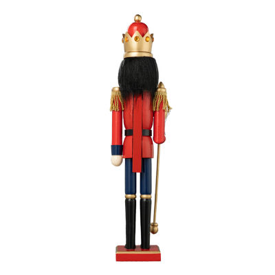 Glitzhome 2ft King Wooden Christmas Nutcracker