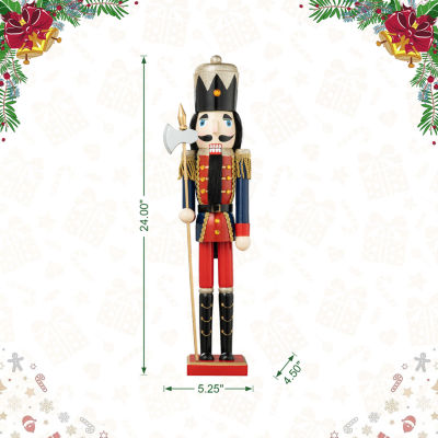 Glitzhome 2ft Wooden Christmas Nutcracker