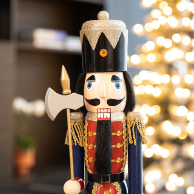 Glitzhome 2ft Wooden Christmas Nutcracker