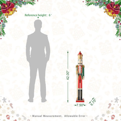 Glitzhome 3.5ft Wooden King Christmas Nutcracker