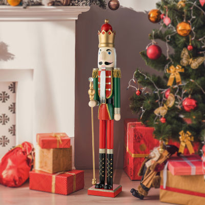 Glitzhome 3.5ft Wooden King Christmas Nutcracker