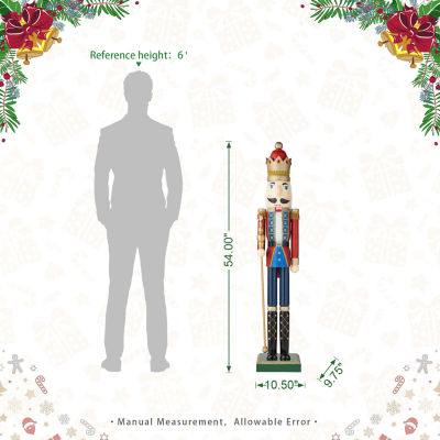 Glitzhome 4.5ft Wooden King Christmas Nutcracker