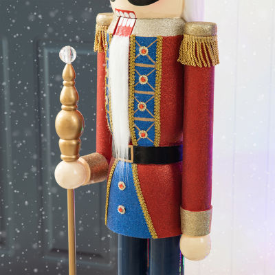 Glitzhome 4.5ft Wooden King Christmas Nutcracker