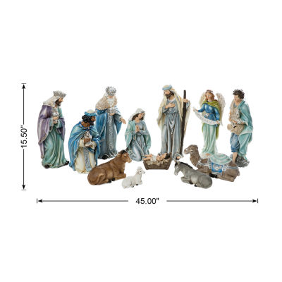 Glitzhome 12pcs Figurine Nativity Set