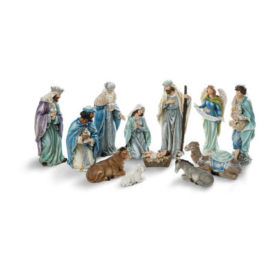 Glitzhome 12pcs Figurine Nativity Set