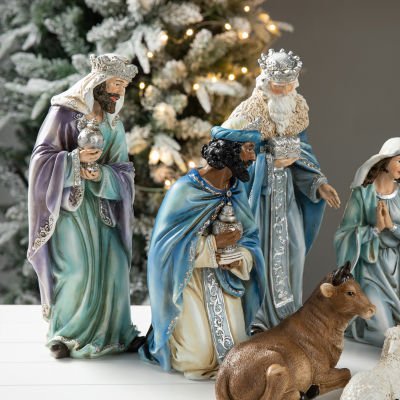 Glitzhome 12pcs Figurine Nativity Set