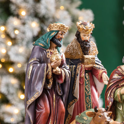 Glitzhome 12pcs Figurine Nativity Set