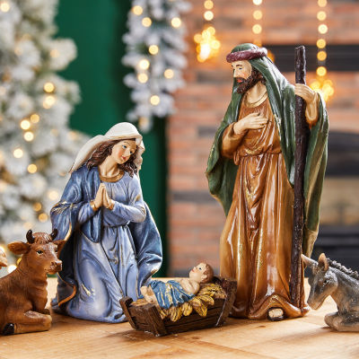 Glitzhome 12pcs Figurine Nativity Set