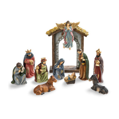 Glitzhome 11pcs Resin Figurine Nativity Set