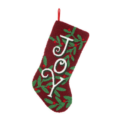 Glitzhome Joy Hooked Christmas Stocking