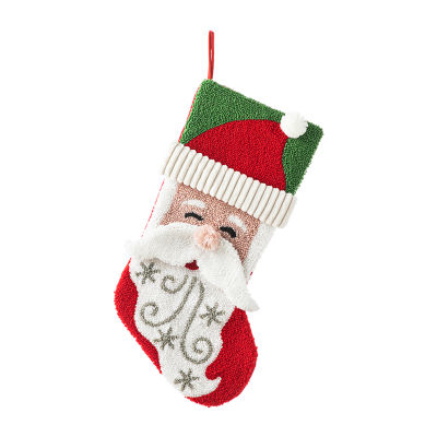 Glitzhome Santa Hooked Christmas Stocking