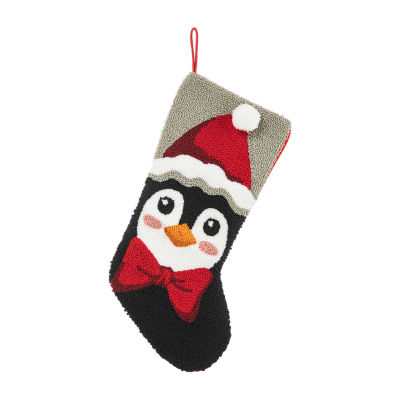 Glitzhome Penguin Hooked Christmas Stocking