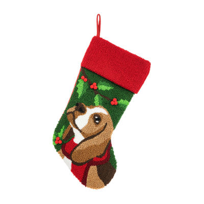 Glitzhome Dog Hooked Christmas Stocking