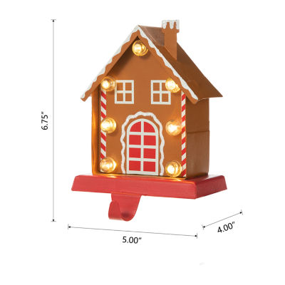 Glitzhome Metal Gingerbread House Christmas Stocking Holder