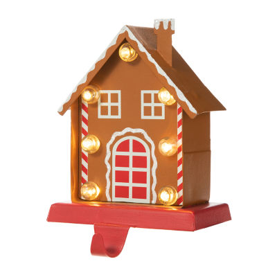 Glitzhome Metal Gingerbread House Christmas Stocking Holder