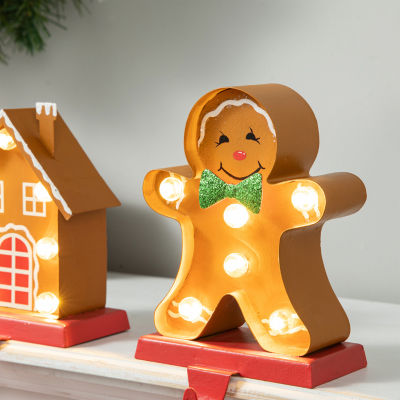 Glitzhome Marquee Gingerbread 2-pc. Christmas Stocking Holder