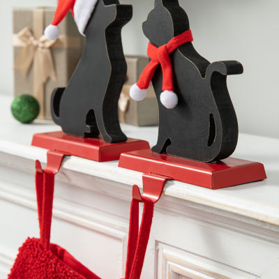 Glitzhome 2-pc. Cat & Dog Christmas Stocking Holder