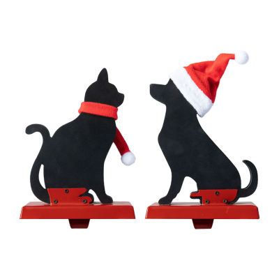 Glitzhome 2-pc. Cat & Dog Christmas Stocking Holder