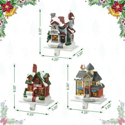 Glitzhome Lighted 3-pc. Christmas Stocking Holder