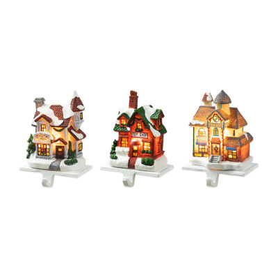 Glitzhome Lighted 3-pc. Christmas Stocking Holder