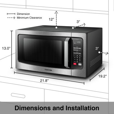 Toshiba 1.6 Cu Ft Counter Microwave