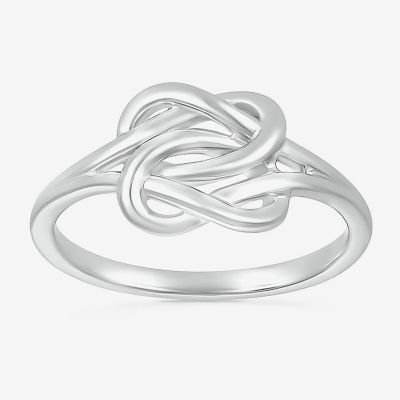 8.5MM 10K White Gold Knot Band