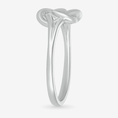 8.5MM 10K White Gold Knot Band